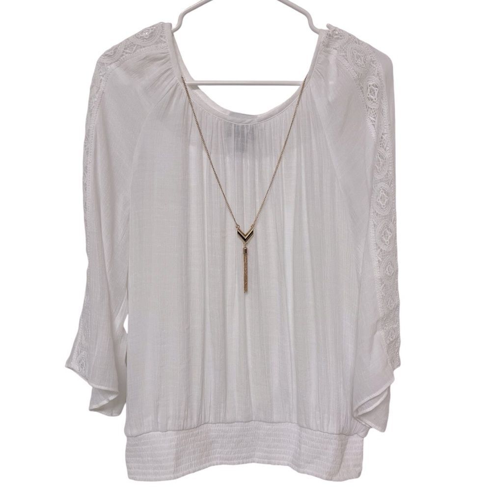 Collection Sheer Blouse with Sleeve Detail Size XL